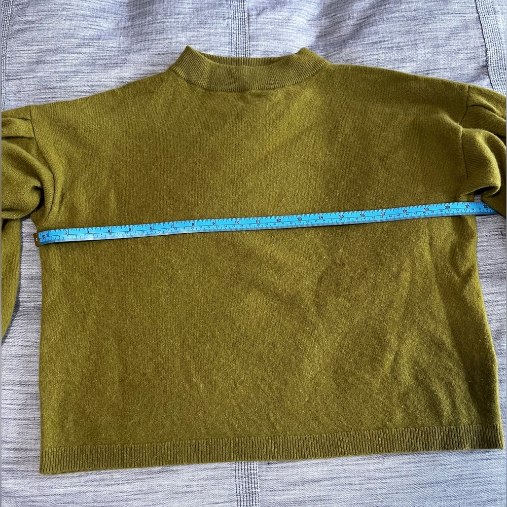 Garnet Hill Olive Green Odette Cashmere Sweater - Picture 2 of 8